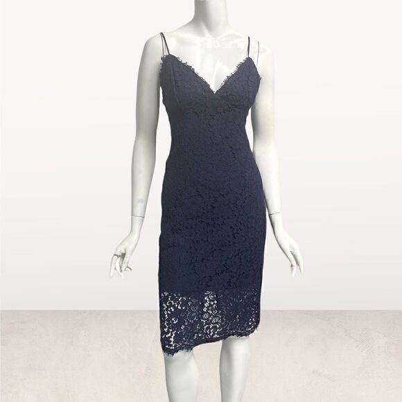 Bardot Blue Lace Spaghetti Strap Dress - Picture 2 of 7